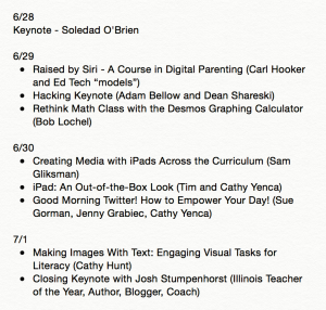 My ISTE 2015 Session Schedule